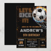 Custom Simple Soccer Birthday Einladung (Vorne/Hinten)