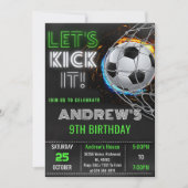Custom Simple Soccer Birthday Einladung (Vorderseite)