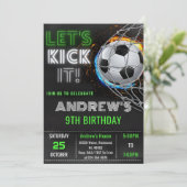 Custom Simple Soccer Birthday Einladung (Stehend Vorderseite)