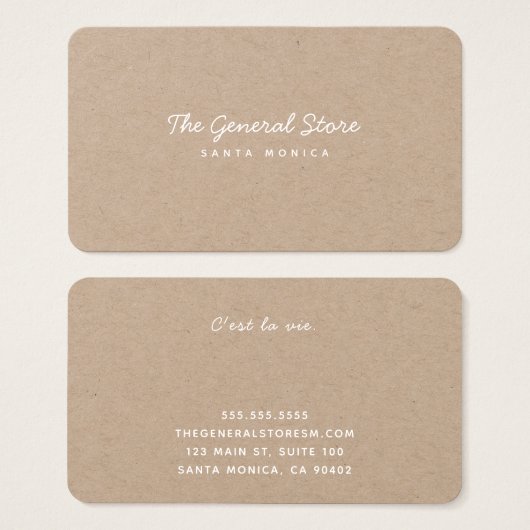 Custom Simple Store Kraft Card (Vorne & Hinten)