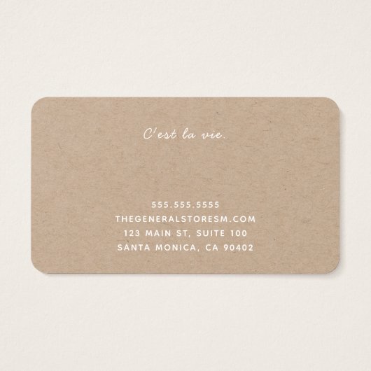 Custom Simple Store Kraft Card (Rückseite)