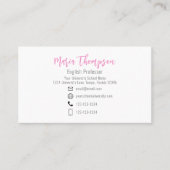 Custom Simple Stylish Pink Floral Beruflich Visitenkarte (Vorderseite)