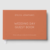 Custom Simple Typografy Terracotta Wedding Day Gästebuch (Vorderseite)