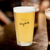 Custom Simple Typography Monogrammed Beer Glass Glas