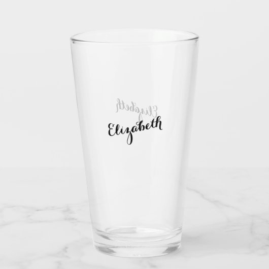 Custom Simple Typography Monogrammed Beer Glass Glas (Rückseite)