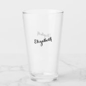Custom Simple Typography Monogrammed Beer Glass Glas (Vorderseite)