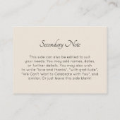 Custom, Simple Versatile DIY Cream Wedding Begleitkarte (Rückseite)