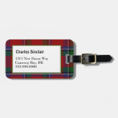 Custom Sinclair Family Tartan Karierte Gepäckmarke Gepäckanhänger (Vorderseite horizontal)