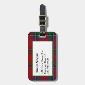Custom Sinclair Family Tartan Karierte Gepäckmarke Gepäckanhänger (Vorderseite vertikal)