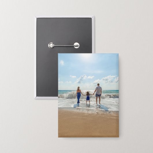 Custom Single Photo Personalized  Button (Vorderseite/Rückseite)