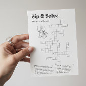 Custom Sip and Solve Wedding Crossword Einladung