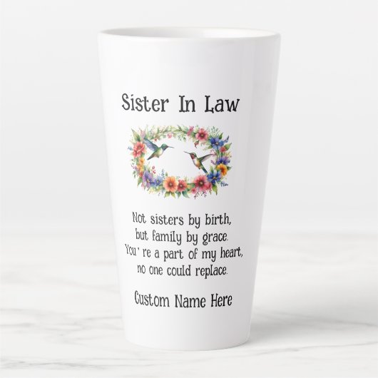 Custom Sister in Law Best Friends Coffee/Latte Tas Milchtasse (Vorderseite)