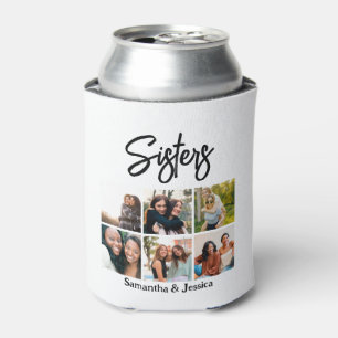 Custom Sisters Script 6 Foto Collage Dosenkühler