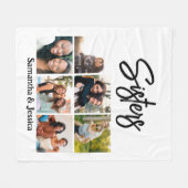 Custom Sisters Script 6 Foto Collage Fleecedecke (Vorderseite (Horizontal))