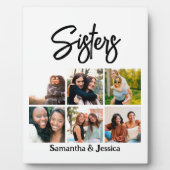 Custom Sisters Script 6 Foto Collage Fotoplatte (Vorderseite)