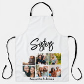 Custom Sisters Script 6 Foto Collage Schürze (Vorderseite)