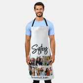 Custom Sisters Script 6 Foto Collage Schürze (Getragen)