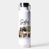 Custom Sisters Script 6 Foto Collage Trinkflasche (Vorne)