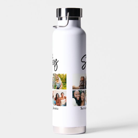 Custom Sisters Script 6 Foto Collage Trinkflasche (Rechts)