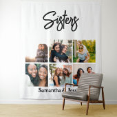 Custom Sisters Script 6 Foto Collage Wandteppich (Beispiel)