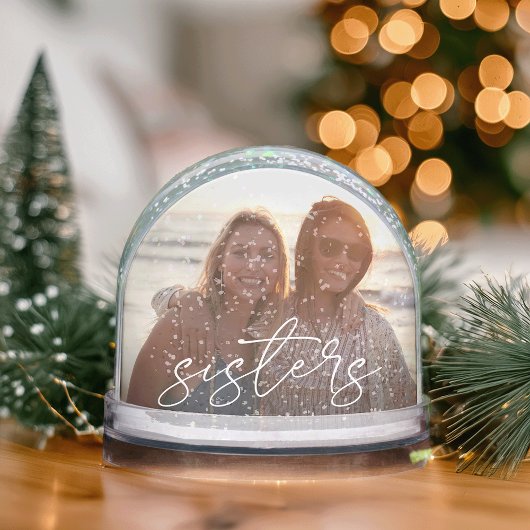 Custom Sisters Script Foto Snow Globe Schneekugeln