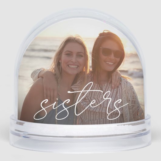 Custom Sisters Script Foto Snow Globe Schneekugeln (Vorderseite)