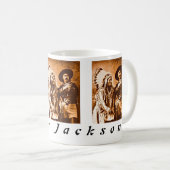 Custom Sitting Bull Buffalo Bill Wild West Show Kaffeetasse (VorderseiteRechts)