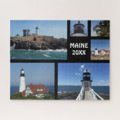 Custom Six Foto Collage Maine Lighthouse Puzzle (Horizontal)