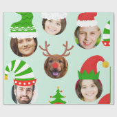 Custom Six Foto Weihnachts-Crew Funny Geschenk Geschenkpapier (Flach)