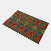 Custom Size Red Blue & Yellow Tribal Pet Bowl Mat Fußmatte (Schrägansicht)