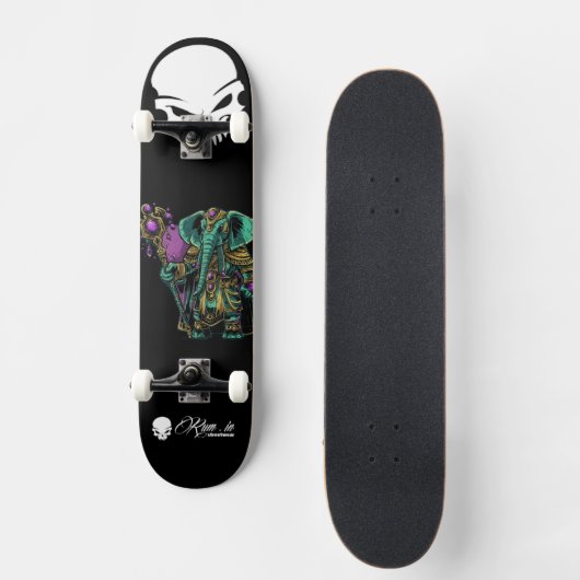 Custom Skateboard Deck - "Elephant Druid" (Vorderseite)