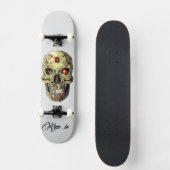 Custom Skateboard Deck - "Skull Cyborg" (Vorderseite)