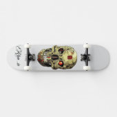 Custom Skateboard Deck - "Skull Cyborg" (Horizontal)