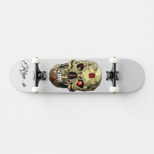 Custom Skateboard Deck - "Skull Cyborg" (Horizontal)