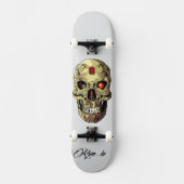 Custom Skateboard Deck - "Skull Cyborg" (Vorderseite)