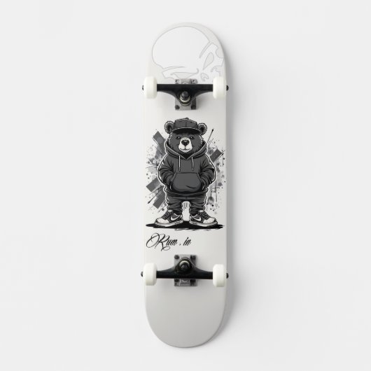 Custom Skateboard Deck - "Street Bear" (Vorderseite)