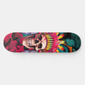 Custom Skateboard Graffiti Indianischer Schädel (Horizontal)