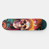 Custom Skateboard Graffiti Native American Skull (Horizontal)