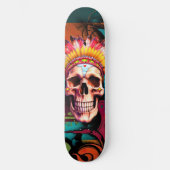 Custom Skateboard Graffiti Native American Skull (Vorderseite)