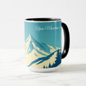 Custom Ski Club Aspen Retro 70s Mountain Tasse (VorderseiteRechts)