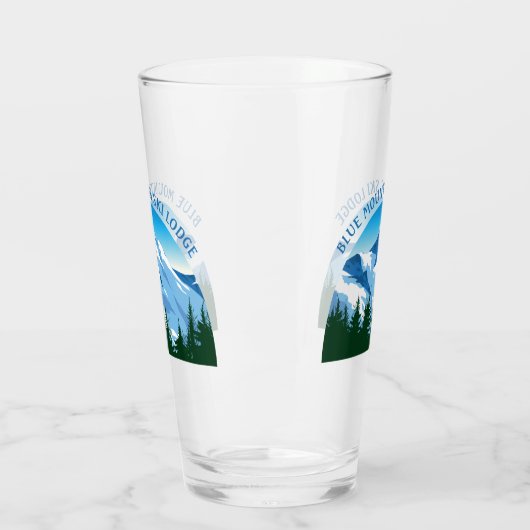 Custom Ski Lodge Winter Resort Snowy Mountain Glas (Links)