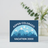 Custom Ski Town Colorado City Mountain Vacation Postkarte (Stehend Vorderseite)