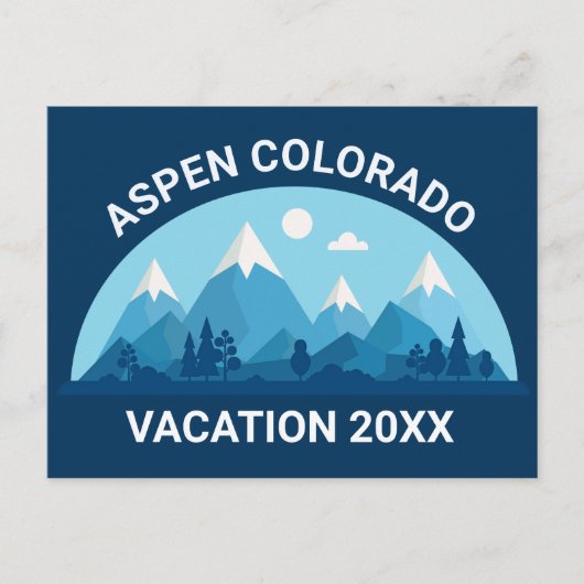 Custom Ski Town Colorado City Mountain Vacation Postkarte (Vorderseite)