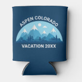 Custom Ski Town Colorado Stadt Name Blauer Berg Dosenkühler (Vorderseite)