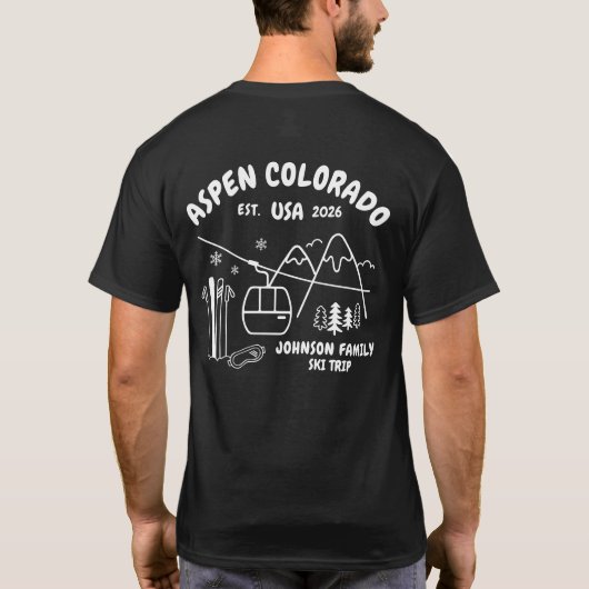 Custom Ski Trip Family Friends Group Matching T-Shirt (Rückseite)