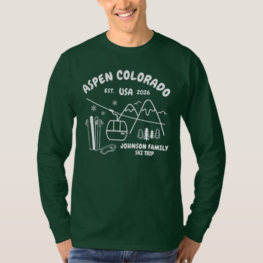 Custom Ski Trip Family Friends Group Matching T-Shirt (Vorderseite)
