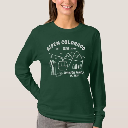 Custom Ski Trip Family Friends Group Matching T-Shirt (Vorderseite)