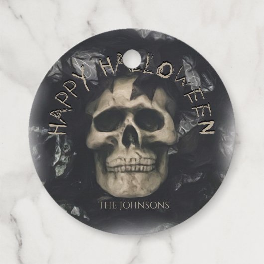 Custom Skull Stickers Geschenkanhänger (Rückseite)