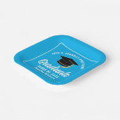 Custom Sky Blue Graduation Party Square Pappteller (Gewinkelt)