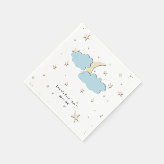 Custom Sky mit Moon & Stars Baby Dusche Serviette (Ecke)